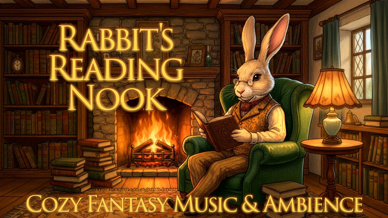 Rabbit’s Fireside Reading Nook | Cozy Animal Cottage Ambience No Music