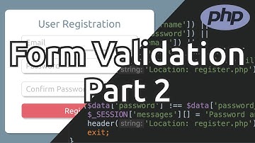 PHP & MySQL User Registration Form Validation | Build User Registration Part 2/10