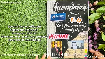 Reliance accounts project | Ratio Analysis and Cash Flow Statement of reliance | Accountancy file