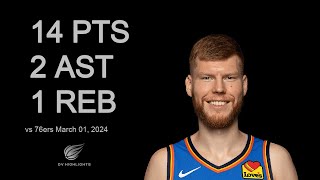 Davis Bertans 14 pts 2 ast 1 reb vs 76ers | March 01, 2024 |