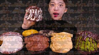 🍞Cream bread collection🥰[Chocolate,Strawberry,Matcha,Milk cream] Mukbang
