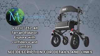 VOCIC Z52 All Terrain Rollator Overview: Outdoor Walker with Seat, 12in Wheels w/Brakes, Foldable