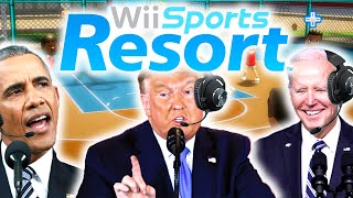 US Presidents Play Wii Sports Resort Basketball