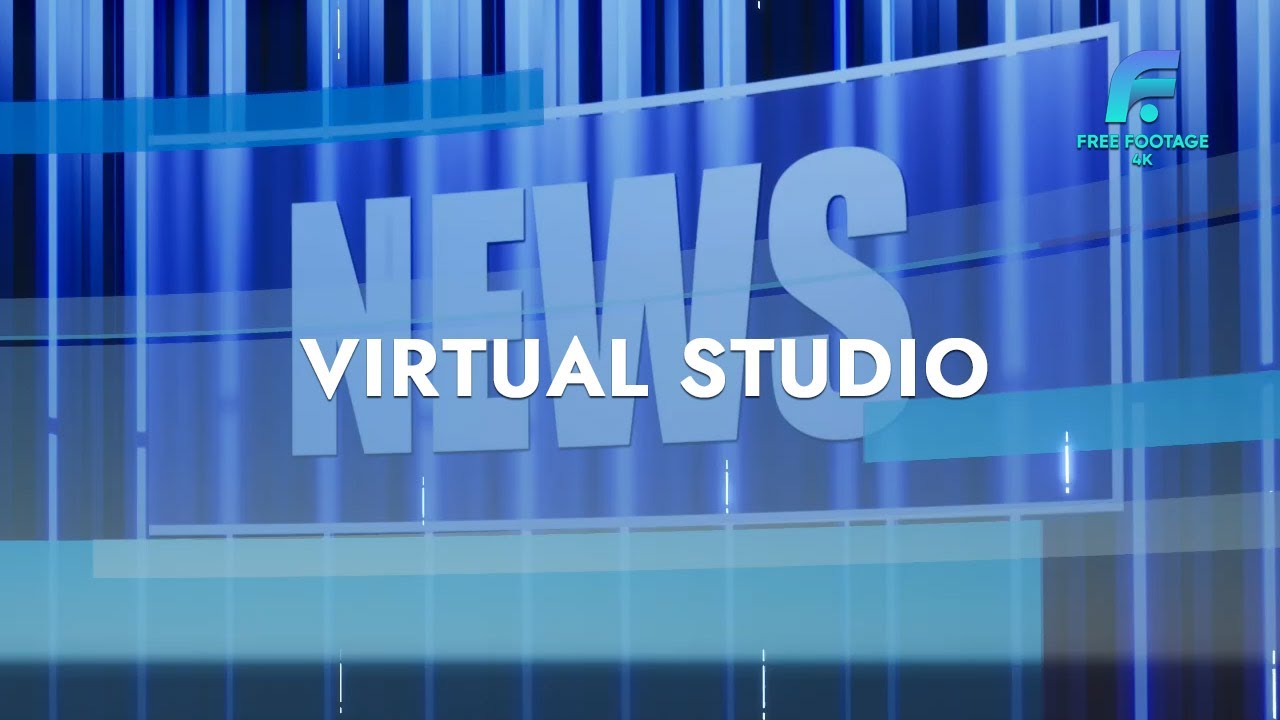 3d virtual news studio background | 4K Footage