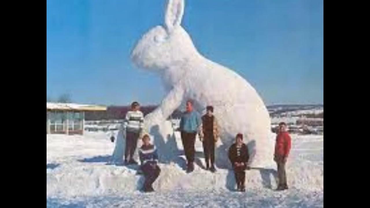 ледяные скульптуры. ледяные фигурки для детского сада. ледовая фигура заяц.