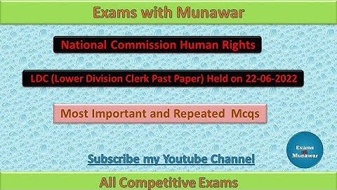 National Commission Human Rights Lower Division Clerk Complete Solved Paper Held on 22-06-2022