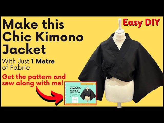 DIY Kimono Jacket from 1 Meter of Fabric! Easy Sewing Tutorial for