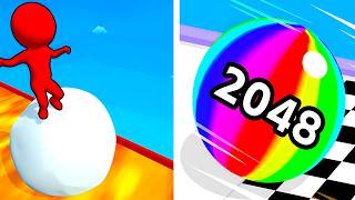 Snow Race VS Ball Run 2048 ❄️🔴 All Levels Max Update Walkthrough Mobile NEW Gameplay S8BX