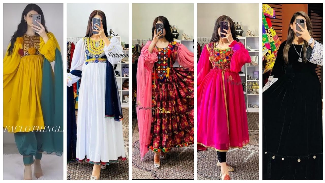 لباس افغانی دیزاین ساده عیدانه/ساده ترین لباسهای افغانی و محلی افغانی دخترانه