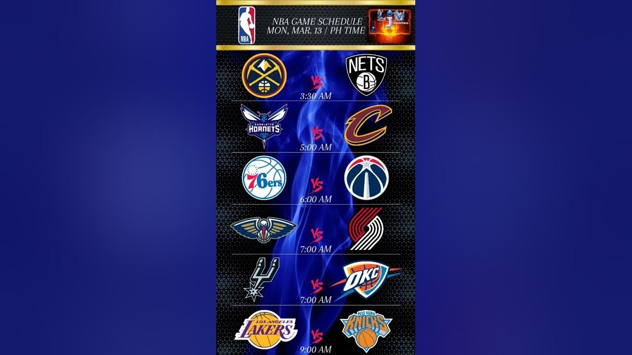 NBA GAME SCHEDULE TOMORROW! YouTube