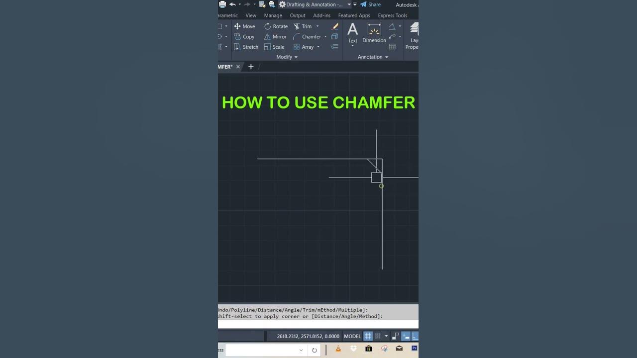 How to use Chamfer Command in AutoCad cadyogi autocad YouTube