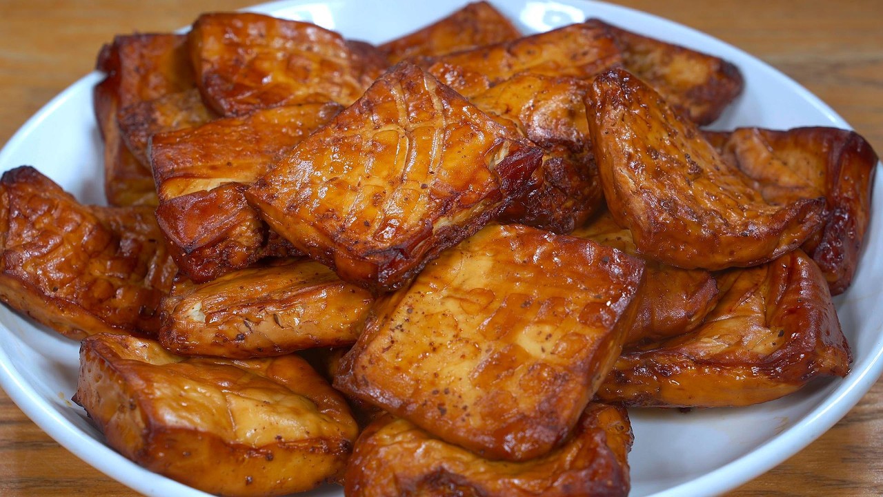 以后想吃香干豆腐，家里只要有一个空气炸锅就能做，比买的好吃，自己做干净卫生又实惠#like #美食教程 #cooking