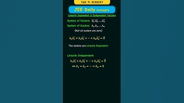 Lineair afhankelijke en onafhankelijke vectoren #jeedailyconcepts #vectoralgebra