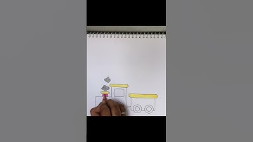 Easy Train drawing step by step/Train drawing/painting/coloring for kids/basic how to draw #shorts