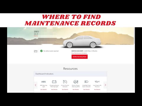 WHERE TO FIND SERVICE RECORDS, maintenance records including accidents, must know what you have