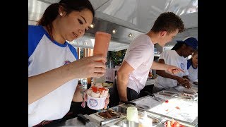 Thailand and Indian Street Food Style Fresh Rolled Ice Cream "Tawa Ice Cream" by "Pan-n-Ice" London. Thailand and Indian Street Food Style Fresh Rolled Ice Cream "Tawa Ice Cream" by "Pan-n-Ice" London.