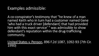 FRE 803(21) Video Summary: Hearsay and Character Testimony