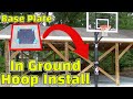 Installation dun panier de basketball au sol panneau en verre nba spalding