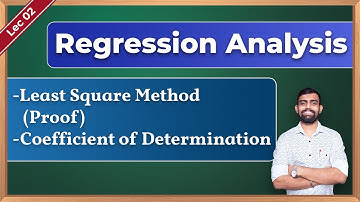 Regression Analysis | Least Square Method - Proof | 12th Math | Bcom | Engineering Maths |[Lec 2]