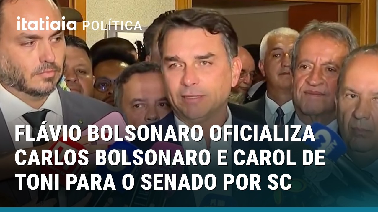 FLÁVIO BOLSONARO OFICIALIZA CARLOS BOLSONARO E CAROL DE TONI PARA O SENADO POR SC