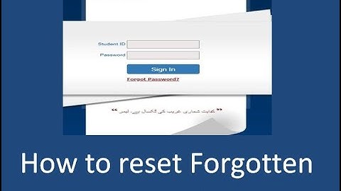 How to reset forgotten LMS password | Virtual University