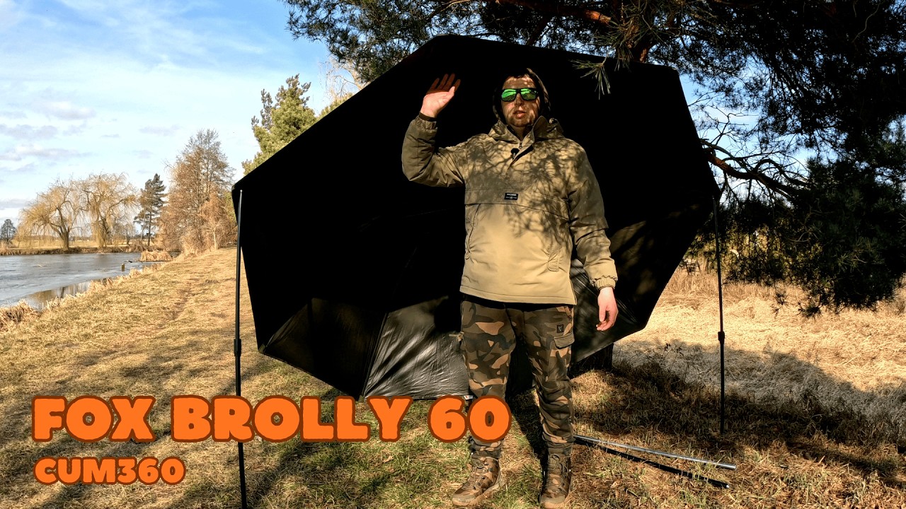 Зонт для рыбалки. Распаковка Fox Brolly 60 Camo  CUM360