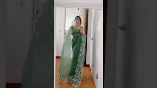 Pre-draped organza saree 🤍 #predrapedsaree #organzasaree #grwm screenshot 4