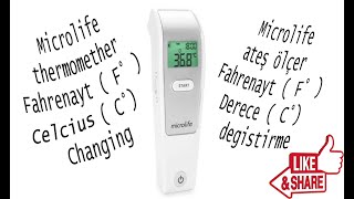Microlife ateş ölçer ( thermomether ) Fahrenayt (F°) - Celcius (C°) Derece  degistirme ( Changing ) - YouTube
