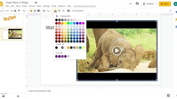 Insert Menu Options in Google Slides