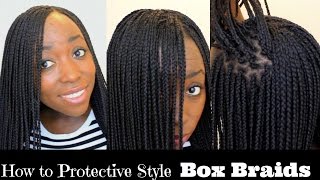 How to Box Braid Your Own Hair feather Tips and Seal Box Braids Ends Protective Style