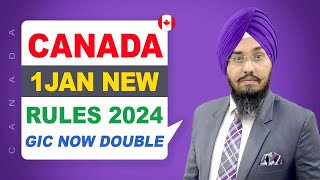 CANADA  1 JAN NEW RULES 2024 GIC NOW DOUBLE… | STUDY VISA UPDATES 2023 | USA CANADA UK