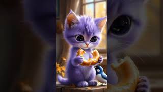 Филя делит бублик  #котенок  #милыйкотенок #веселыекоты  #доброта