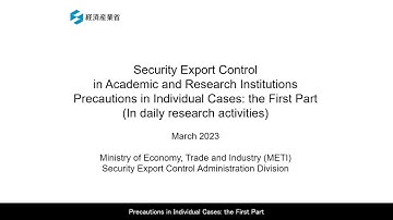 Precautions in Individual Cases：the First Part