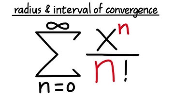 Power Series x^n/n! Interval of Convergence, R=inf, calculus 2 tutorial