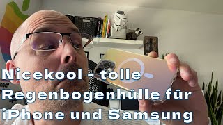 🌈📱Nicekool Regenbogen Hülle für iPhone und Samsung Geräte - Schillernd Fluoreszierend, Gradient