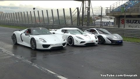 McLaren P1 vs Porsche 918 Spyder vs Koenigsegg Agera R - Sound!