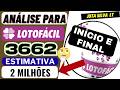 📊 ANÁLISE TÉCNICA DA LOTOFÁCIL: Tendências de Início e Final - Lotofácil 3662