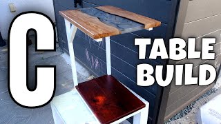 C Table Build with Metal Frame for a Resin Table Top