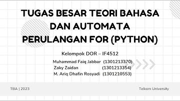 Presentasi Laporan Tugas Besar TBA | Kelompok DOR | IF-45-12
