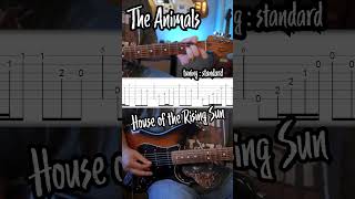 House of the Rising Sun Guitar Riff by The Animals w/TABS #guitar #guitarcover #shorts