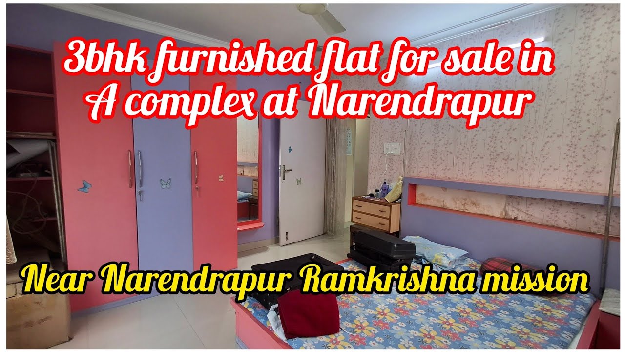 Furnished 3bhk flat for sale in a complex near Narendrapur Ramkrishna mission. 