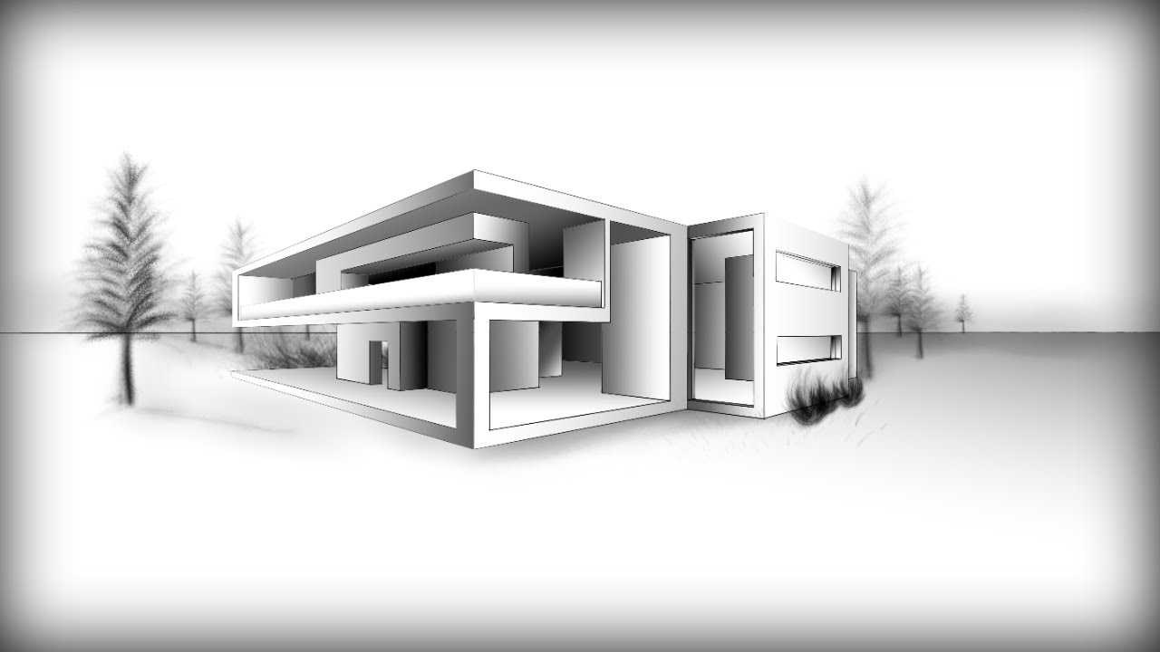 Architecture Design 8 Drawing A Modern House