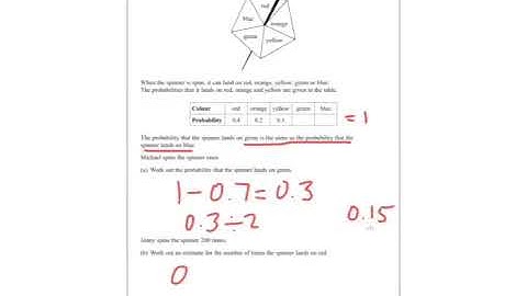 January 2017 IGCSE 4H Q2 Probability