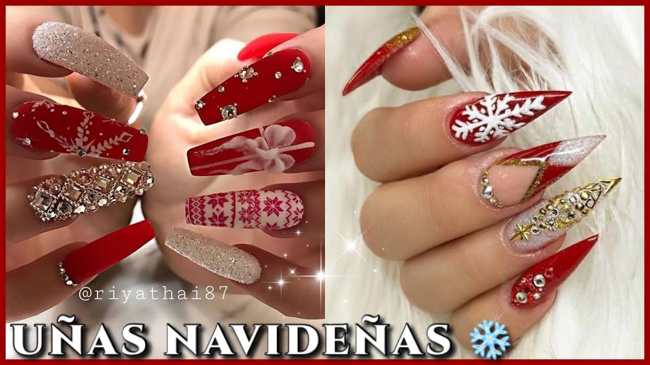 UÑAS NAVIDEÑAS 2023 !! NUEVOS DISEÑOS DE MODA | uñas acrílicas color rojo -  thptnganamst.edu.vn