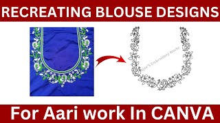 Aari embroidery tracing designs | Pinterest blouse design with Canva | screenshot 5