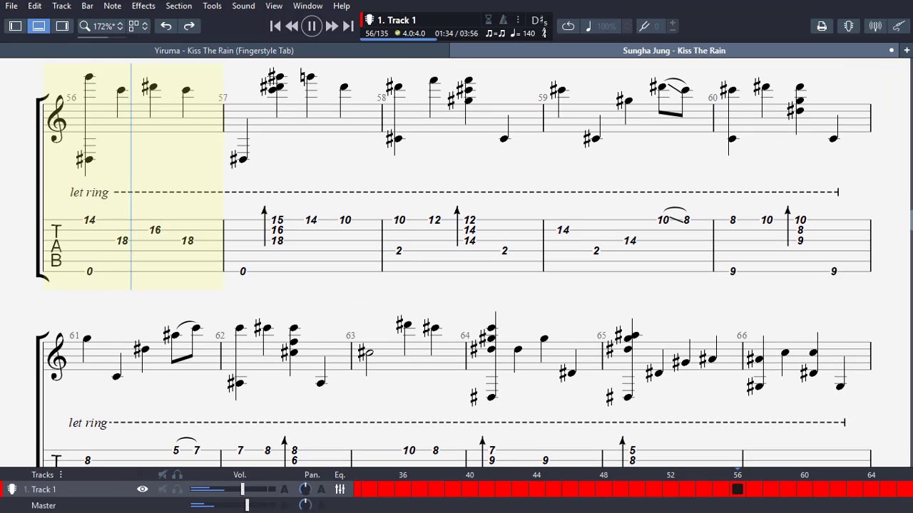 Kiss The Rain - Sungha Jung Guitar Tab/ With Gp+Pdf Download - Youtube