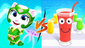 Talking Tom Hero Dash v/s Juice Run| All Level Gameplay Android,IOS-BIG NEW APK UPDATE