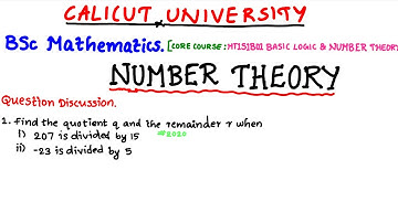 #calicutuniversity #bscmaths 1st sem| Problem Solving | Module 2 | Number Theory | #semexam