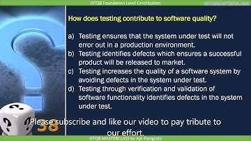 1 2 1  Testings Contributions to Success QUIZ   1   : ISTQB Foundation level 2018 Question bank