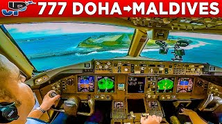 Qatar Airways Boeing 777300ER Cockpit Doha to Malé